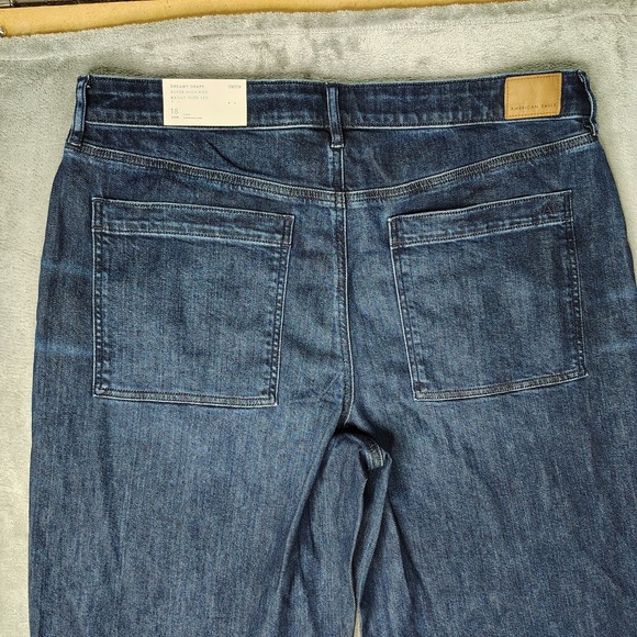 American Eagle Jeans Women 34W Short Dreamy Drape Super High Rise Baggy Wide Leg - Picture 11 of 12